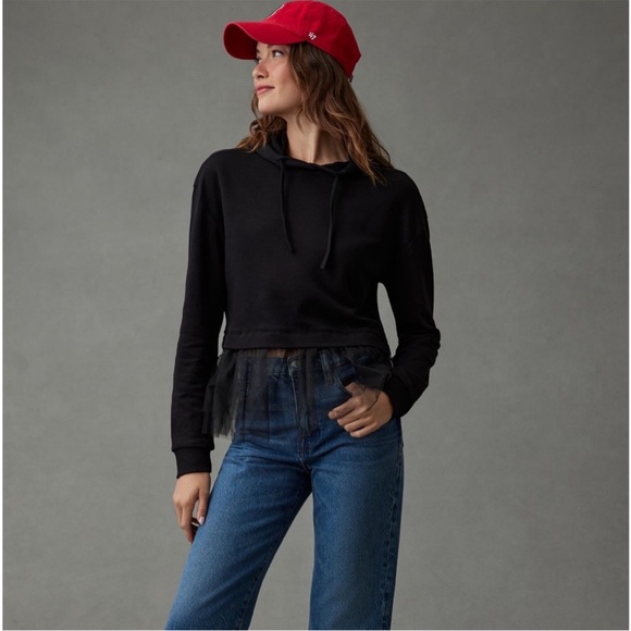 Pilcro Tulle-Hem Hoodie NWT XS - Picture 1 of 8